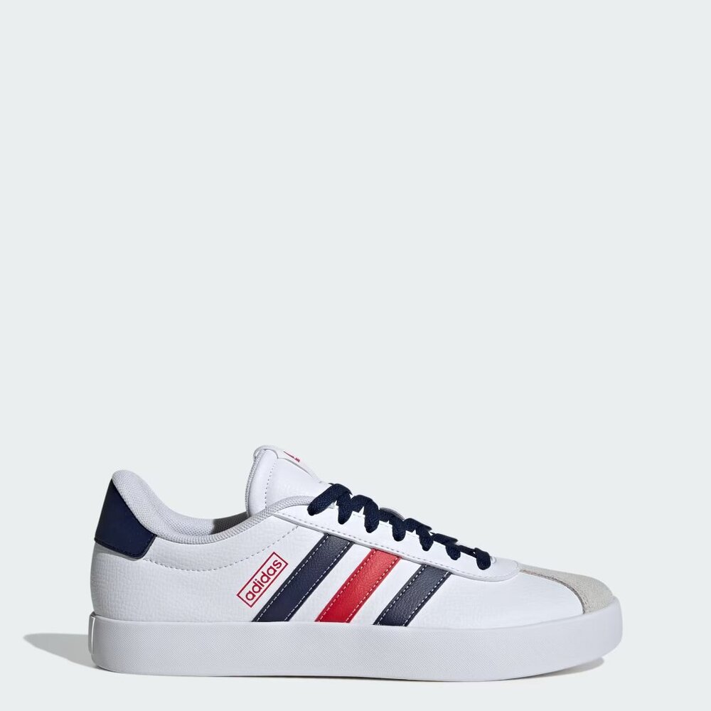 NWT Adidas Men's VL Court 3.0 'White Navy Scarlet' Shoes IF4465